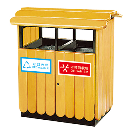 钢木垃圾桶ZX-0601